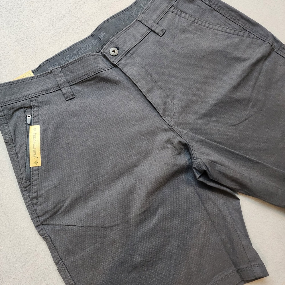 Weatherproof Men's Utility Shorts 38 NWT Charcoal Stretch Ripstop 10" Work Cargo